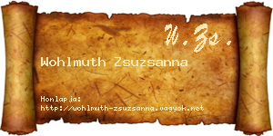 Wohlmuth Zsuzsanna névjegykártya
